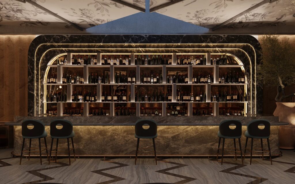 Fine Dine Restaurant Bar Customized Bar Restaurant Furniture