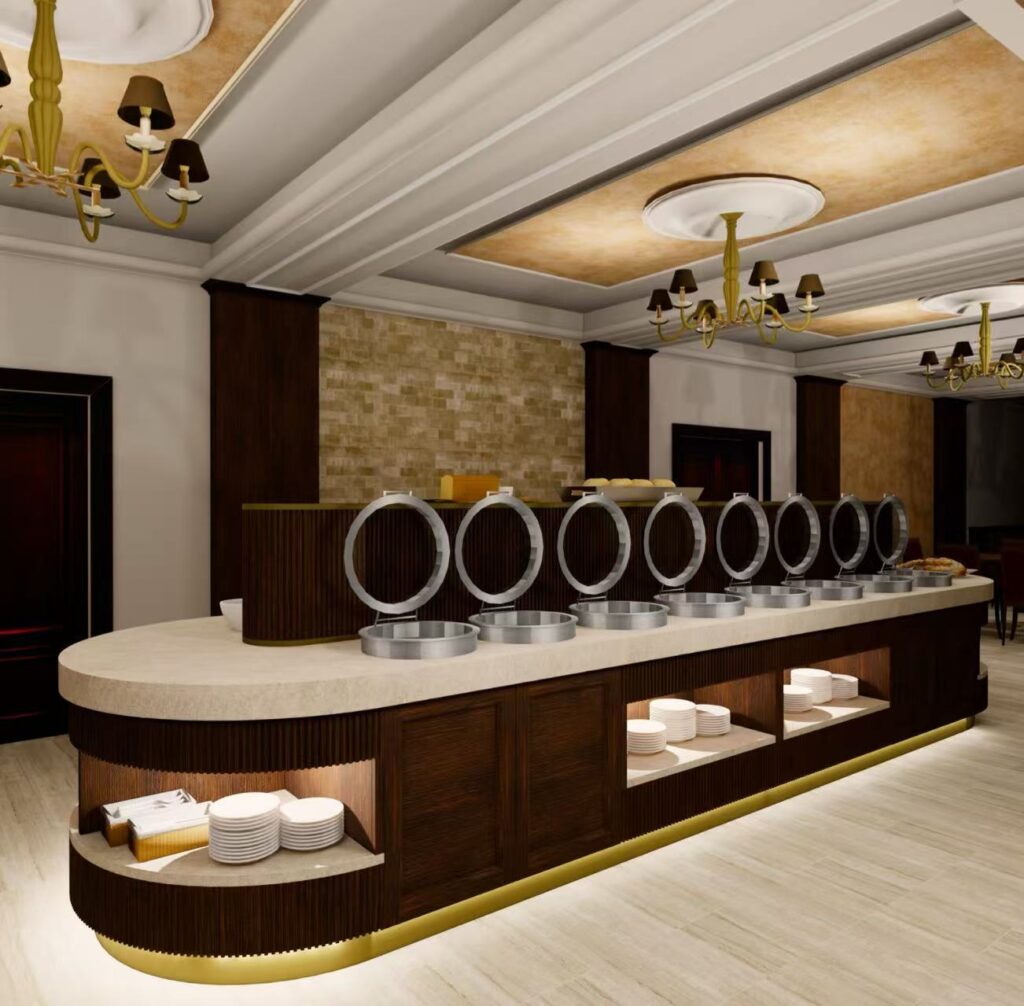 3D Buffet Counter Design Modern Food Display Counter
