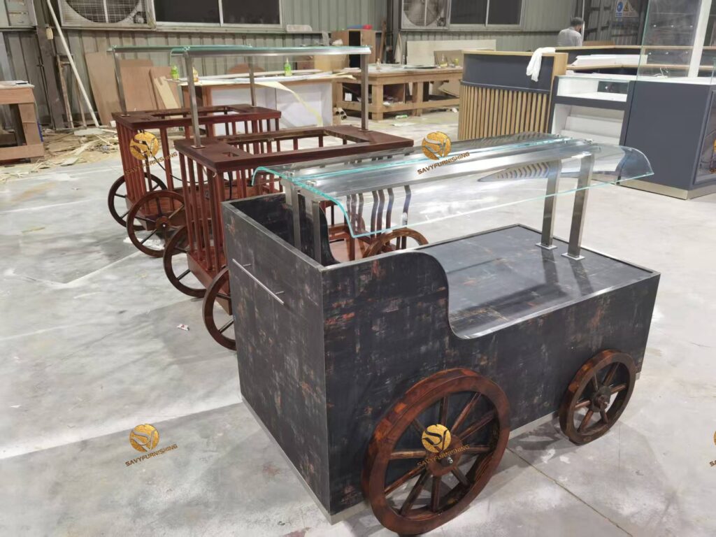 Customized Buffet Cart Unique Food Display Cart