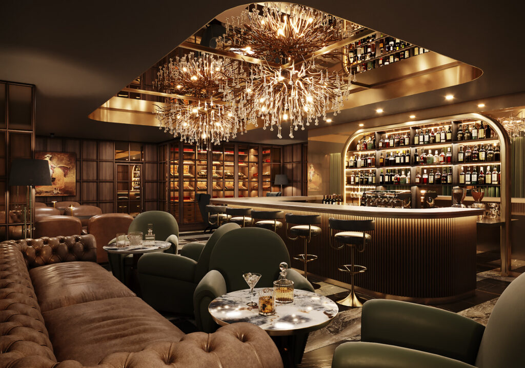 Fancy Cigar Lounge Bar Furniture Customized Bar Counter